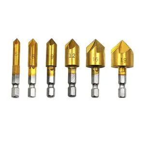 3pcs 6pcs HSS Chamfer Countersink Chamfer Drill Bit 1/4