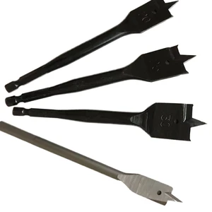 Factory Customize 25MM Heavy Duty Hex Shank Black Oxide Three-point Woodworking Flat Spade Drill Bit for Wood Drilling
