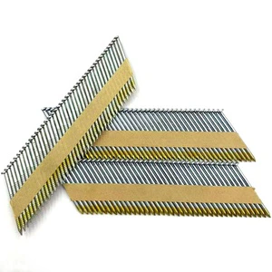 Yellow Zinc Plated D Head Paper Strip Nail Spiral Ring Shank 34 Degree HDG for Wood Construction