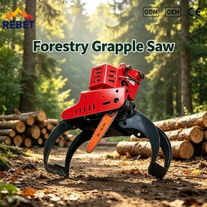 OEM Customizable Double Cylinder Timber Harvester Grapple Saw Excavator Mounted Chain Saw Cutter for Logging Operations
