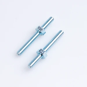 M4x37mm ISO Standard Carbon Steel Zinc Plated Double Ended Head Double Sided Screw Hanger Bolt with Hex Washer