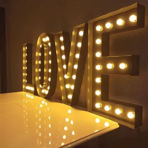 Free Design OEM Giant Marquee Letters 4ft Large Light up Bulb Signs Love Sign Outdoor Advertising Display Box