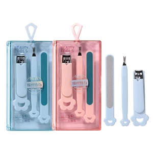 LMLTOP Professional Manicure & Pedicure Set 3pcs Pink Nail Care Kit With Tips Cutter Clippers Cuticle Pusher Remover Model SY546