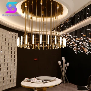 Luxury Marble Oval Shade Chandelier Pendant Lights with LED Modern Design for Hotel Use