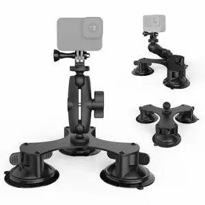 High Performance Sports Camera Suction Cup Mount With 6CM 9CM Connecting Rod Strong Triple Suction Cup For Car Mount Windshield