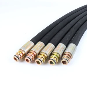 Heavy Duty Hydraulic Hose SAE 100 R2 Flexible Rubber Pipe Assembly With Carbon Steel Crimped Fittings Oil Resistant Custom