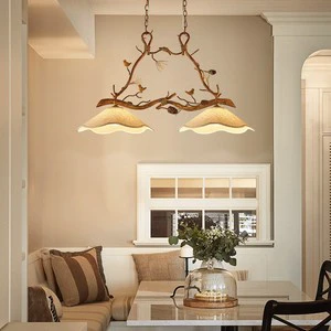 Modern Simple American Pastoral Double-Branch Bird Chandelier Creative Personality Glass Living Room Bedroom Dining Room Middle
