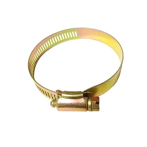Yellow Stainless Steel Carbon Steel Heavy Duty Hose Clamp Adjustable Slotted Bolt Hose Clamp Pipe Clamp for Tube Connection