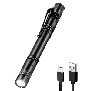 USB Rechargeable Pen Light Flashlight Waterproof With Pocket Clip Prefect Slim Tactical Flashlight For Inspection Work Repair