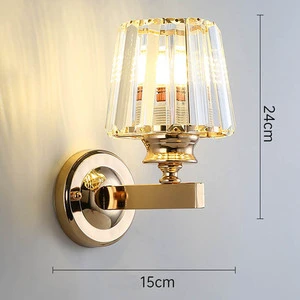 Wholesale Modern Decoration Interior Wall Lamp Indoor Lampen Wall Sconce Golden Crystal Led Wall Light for Hotel Home Bedroom