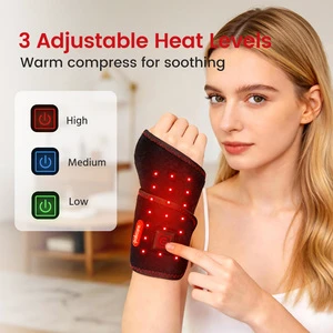 Gentle LED Wrist Warmer Massager Wrap, Infrared Light Therapy, USB Type-C for Desk Work & Typing Comfort