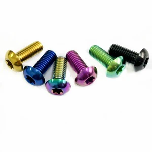 GR5 Titanium Bolts M5*10mm Hemispherical Head Torx Bolts Internal Plum Blossom Screws