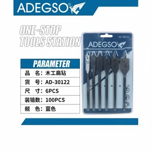 6pcs Flat Drill Bit Set for Woodworking for Carpentry Tasks