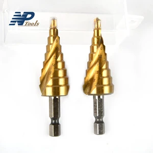 NAIPU M42 Cobalt HSS Step Drill Bit Spiral Flute Hex Shank Pagoda Drill Unibit Cone Drill Hardened Steel Stainless Steel