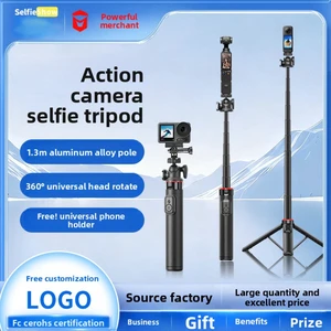 Aluminum Magnetic Selfie Stick Tripod 360 Rotation Phone Camera Mount Stand For Insta360 Action 5 Pocket 4 Mobile Phone