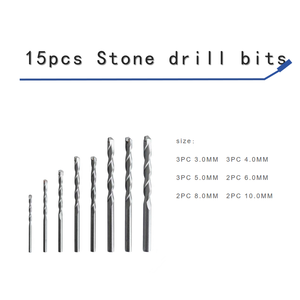 RISING 15pcs Carbide Cross Tip Drill Bit Set for Masonry Concrete Granite Drilling