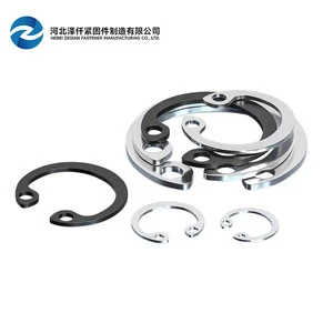 Stainless Steel DIN 471 DIN472 Elastic Retaining Ring, 65Mn External Fixing Ring, Black Oxide Coating