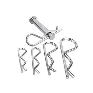 Stainless Steel R Shape Clip Detent Spring Cotter Tractor Hair Shear Kangaroo Stapler Pin Wave R Clip for Lock
