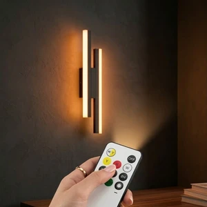 Modern Rechargeable Manufacturer Hotel Light & Residential Projects No Wiring Required Cordless LED Linear Wall Lamp with Remote