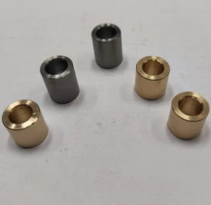 Custom CNC Turned Brass Shaft Sleeve Flange Metal Bushing with Thread Inserts