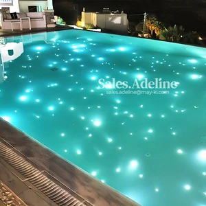 80W DMX LED Inground Fiber Optic Pool Star Lights Swimming Pool Fiber Optic Star Starry Light Kit RGBW Pool Fiber Optic Lighting