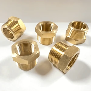 Brass Hexagon Reducing Nipple 1/2 Male And Female Thread Pipe Fitting Bushing