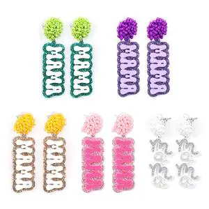 Unisex Sparkling Acrylic 'MAMA' Drop Earrings Gold-Plated Trendy Letter Flower Pattern for Mother's Day Parties Cute Style Pearl
