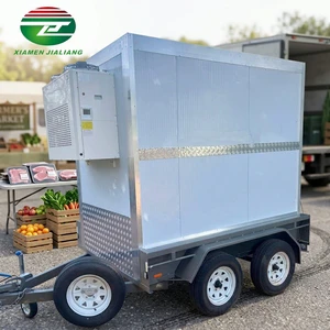 Exported Canada Small Mobile Trailer Refrigerator With Lamps Complete Transfer 8ft Cooler Trailer