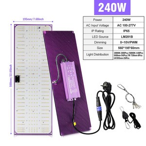 120W 240W Full Spectrum LED Grow Light LM281B for Greenhouse Tents Dimmable Growth Lamp for Seeding Veg Flowers