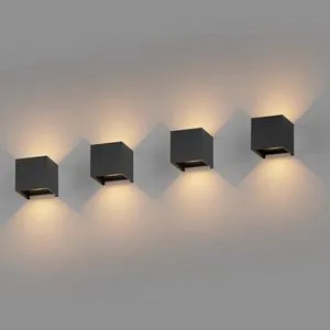 Adjustable LED Square Wall Light Warm White & Cold White Stainless Steel Indoor and Outdoor Lamp for Garden Corridors
