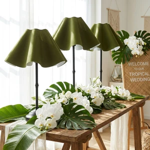 Modern Minimalist Iron Table Lamp Cordless Rechargeable with Linen Shade for Wedding Hospitality Decor