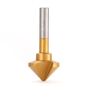 Ti-Coated Cobalt Chamfering Drill 45 60 90 Degree Countersink Drill Bit Ti-Coated Three-flute Chamfering Cutter