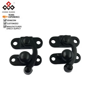 Die-casting Zinc Alloy Heavy Duty Adjustable Black Small Lock Clasp for Wooden/Wine/Jewelry Boxes with Classic Vintage Design