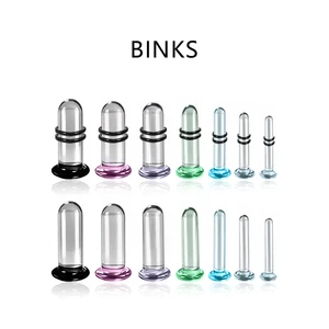 Ear hole student glass 1.6-16mm transparent fresh ear wholesale puncture glass ear bone nail