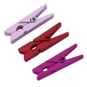 HOT 10pcs/Bottle Solid Colors Wood Clip WoodenNotes Paper Clips Wonder Clips