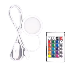 Ultra Thin 5V USB RGB Multi Colors LED Under Cabinet Light Round Lights for Kitchen Closet Lighting Cabinet Lamp