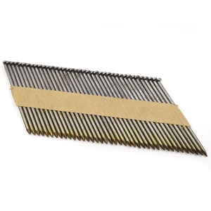 China 3 1/4 Steel Framing Nails with 34 Degree Paper Strip Brad Head Style and Smooth/Spiral Shank Type for Wood