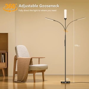 LED Floor Lamp 18W Standing Light with Remote Control 1200lm Dimmable Adjustable Floor Reading Lamp with 4 Color
