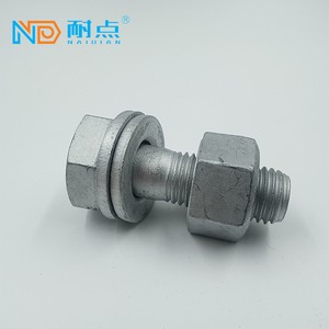 8.8 Grade Carbon Steel Hot-dip Galvanized Zinc Plated Hex Head Bolt M16 Photovoltaic Support Screw Nut Flat Washer Set