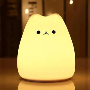 Cheap 1W Plug-In Rechargeable LED Night Lights 7-Color Silicone Lamp Cute Family Gifts For Kids