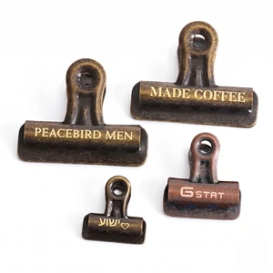 Vintage Sealing Cliup Sturdy Metal Office File Organizer Decorative Ledger Clip Type Clamp