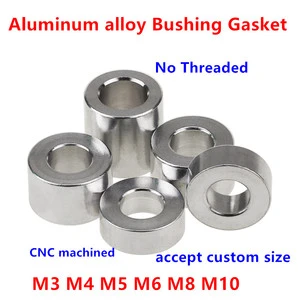 M3 M4 M5 M6 M8 M10 Aluminum Bushing Washer Gasket Round Hollow No Thread Standoff Spacer Thickness 2/3/4/5/6/8/10/12/30mm