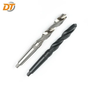 DT DIN345 HSS Twist Drill Bit With White And Black Finish Milled Morse Taper Shank For Metal Drilling