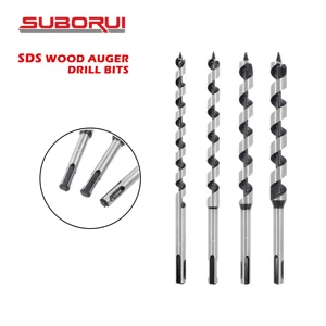 SUBORUI 25mm Carbon Steel SDS Shank Long Wood Auger Drill Bit Schnecken Bohrer Taladro Broca Auger Foret for Woodworking