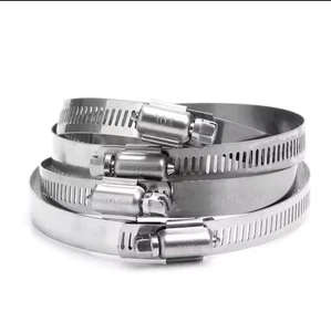 American Hose Clamp Chinese Manufacturer Adjustable Pipe Steel Nut Clamps Silver Stainless Steel Hose Pipe Clamp