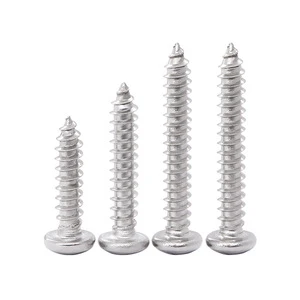 304 Stainless Steel Self-Tapping Screws Grade 304 Round Head Pointed Tails No Finish PA China Origin