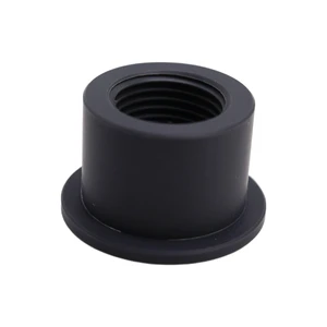 Custom Plastic Flanged Threaded Bushing, UPVC Sleeve Bearing for Industrial Shaft, 43/34mm OD 30mm Length