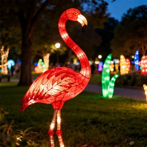 Traditional Flamingo Shaped Animal Lanterns Chinese Lanterns With Lights Christmas Valentine's Day Handmade Waterproof Lantern