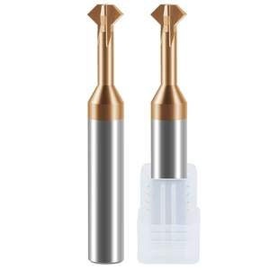 4-Flute Solid Carbide Up&Down Chamfering End Mill 60°/90°/120° Double-Sided CNC Chamfer Router Bit for Steel