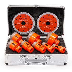 10 PCS Diamond Core Bit Drill Bits Set Hole Saw Blade Kit For Marble Ceramic Porcelain Granite Tools Kit